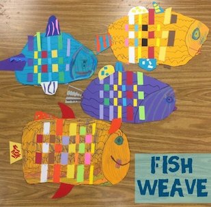 Fish Weave: Art lesson for Grade 1