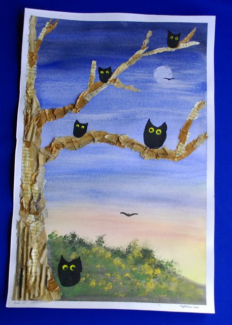 Mixed media owl painting Mixed media owl painting