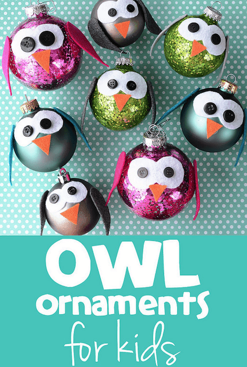 owl ornaments made by kids