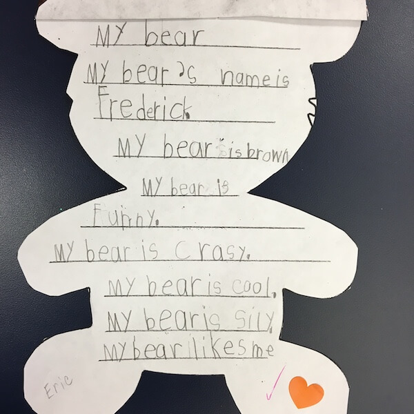 Written descriptions of teddy bears by 1st Grade students Written descriptions of teddy bears by 1st Grade students