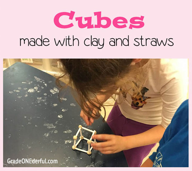 Making cubes with fast drying clay and drinking straws. GradeONEderful.com Making cubes with fast drying clay and drinking straws. GradeONEderful.com