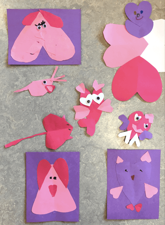 Paper Valentine Critters made by first grade students. GradeONEderful.com Paper Valentine Critters made by first grade students. GradeONEderful.com