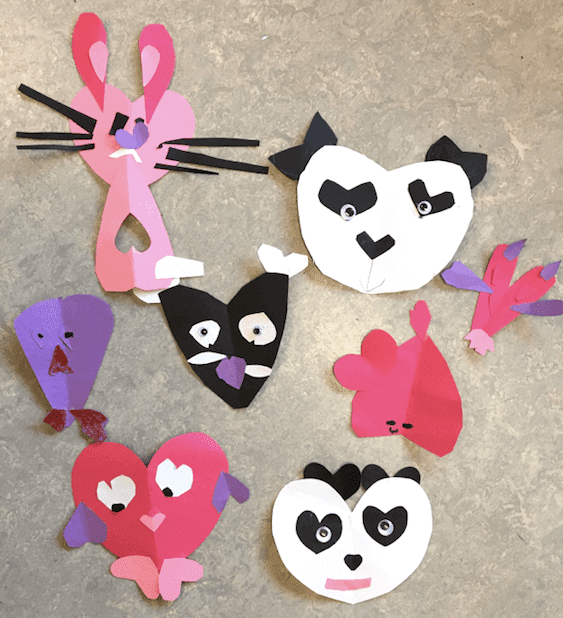 Paper Valentine Critters made by first grade students. GradeONEderful.com Paper Valentine Critters made by first grade students. GradeONEderful.com
