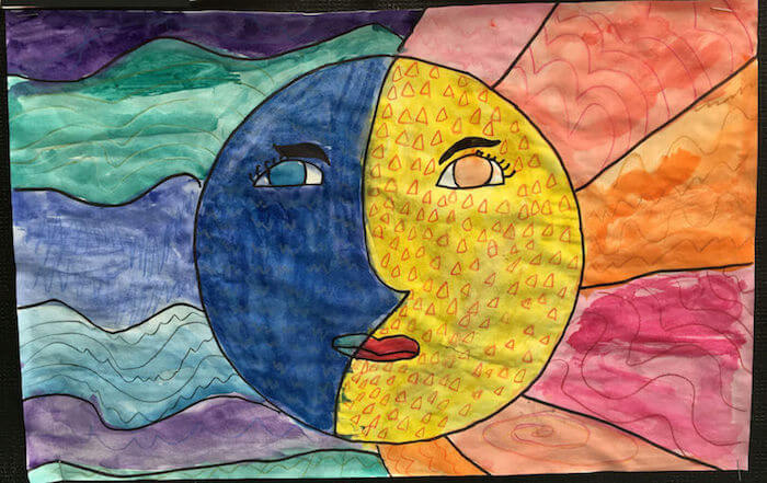 Spring Gallery Art: Sun Moon paintings by Children
