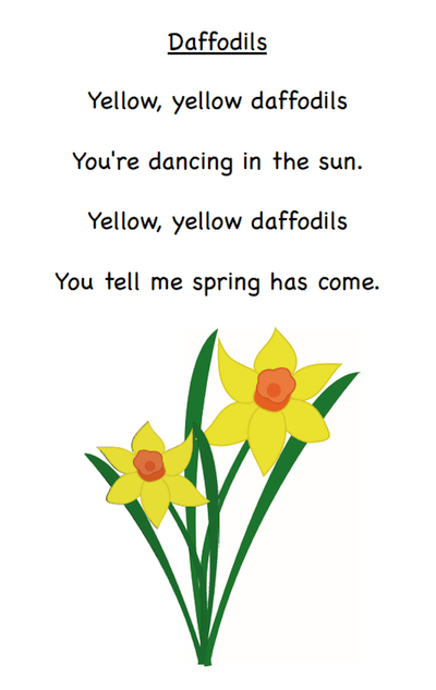 Daffodil poem for first grade A collection of April poems. Perfect for first grade and kindergarten. Free from GradeONEderful.com.