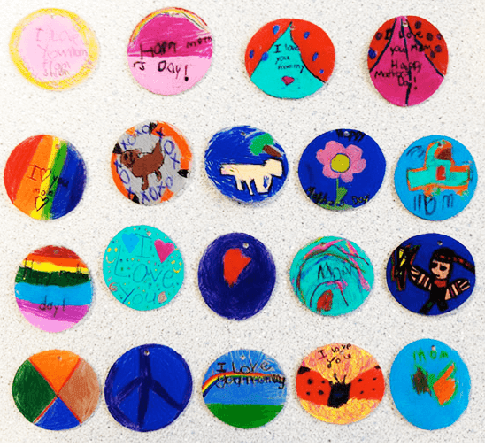 Beautiful, fun, easy Mother\'s Day craft for kids to make. Shrinky Dink pendants. Beautiful, fun, easy Mother's Day craft for kids to make. Shrinky Dink pendants.