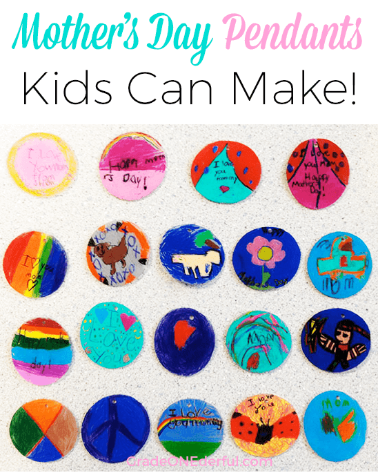 Shrinky Dink Necklaces kids can make for Mother's Day Shrinky Dink Necklaces kids can make for Mother's Day