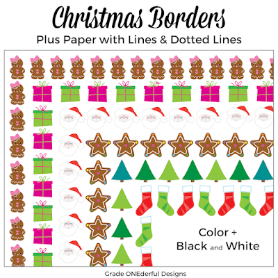 Super cute Christmas borders clip art. Perfect for jazzing up you Christmas letters, classroom sheets or teacher products! #gradeonederful #christmasclipart #christmasbordersclipart