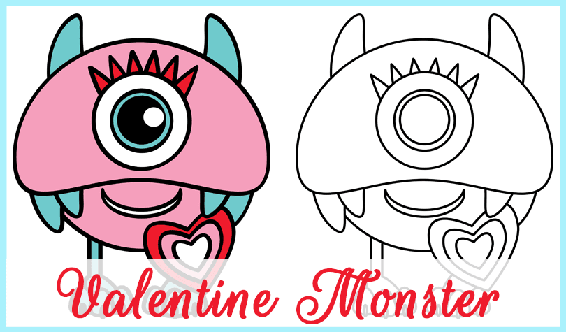 Freebie Valentine Monster. Colour and BW. By GradeONEderfulDesigns.com Freebie Valentine Monster. Colour and BW. By GradeONEderfulDesigns.com