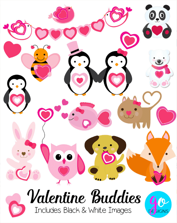 Valentine Animals Clipart Valentine Animals Clipart