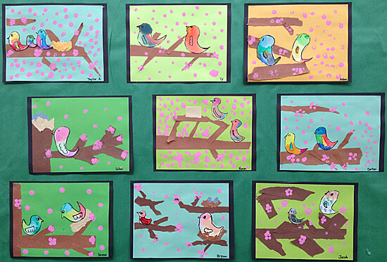 Beautiful spring art from my elementary school. Lots of inspiration for you!
