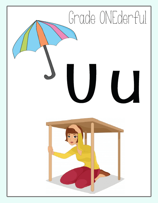 Letter U Poster 5 Free Short Vowel Posters for your classroom. Perfect for K-2
