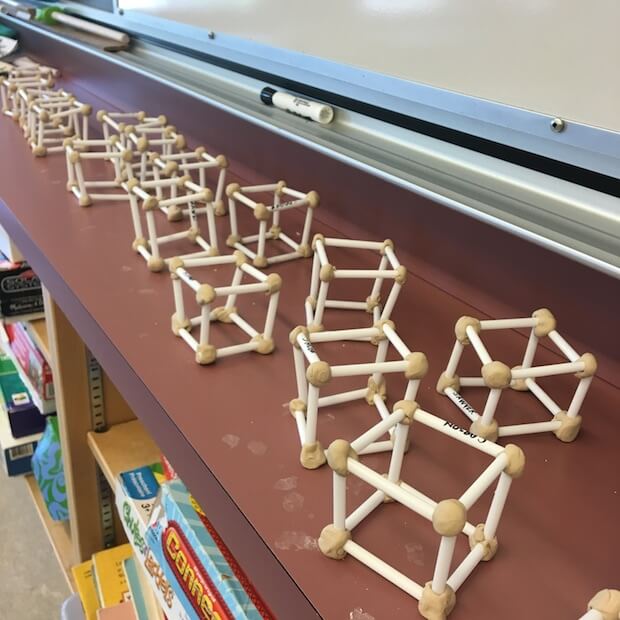 Making cubes with fast drying clay and drinking straws. GradeONEderful.com Making cubes with fast drying clay and drinking straws. GradeONEderful.com