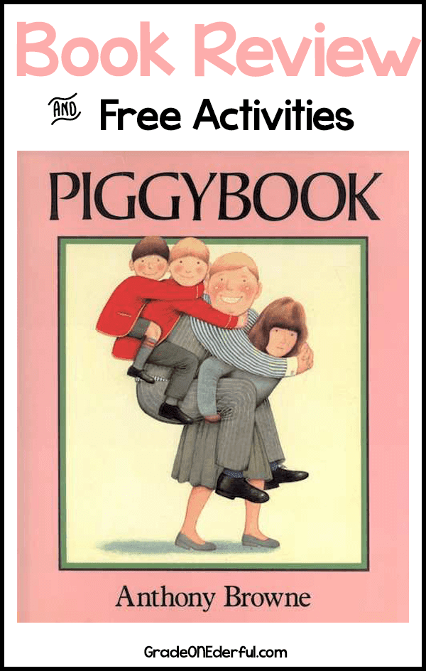 Piggybook by Anthony Browne book review. Follow-up activities for first grade. #piggybook #anthonybrowne #booksforkids #gradeonederful