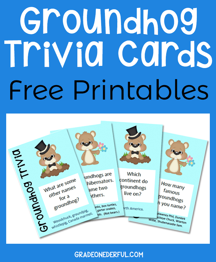 Free Printable Groundhog Trivia Cards