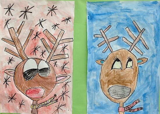 Christmas art activities Reindeer art project
