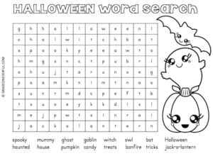 Halloween word search for kids