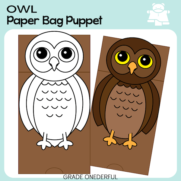 owl paper bag puppets