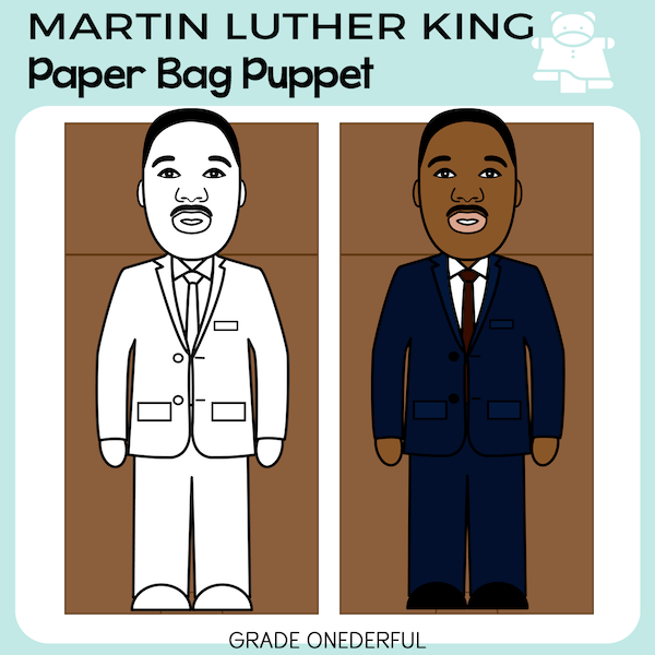 Martin Luther King paper bag puppet