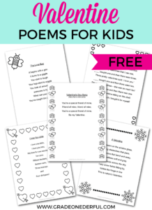 5 free Valentine Poems for Kids