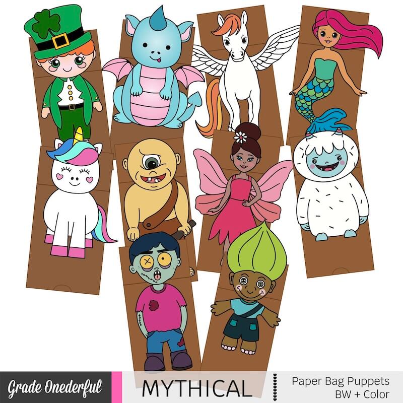 Mythical Paper Bag Puppets